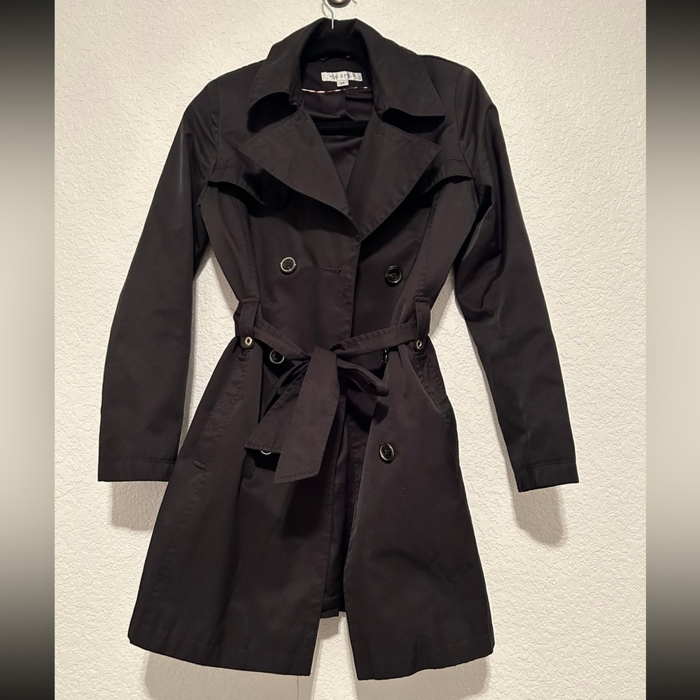 Via Spiga Black Trench Coat XS